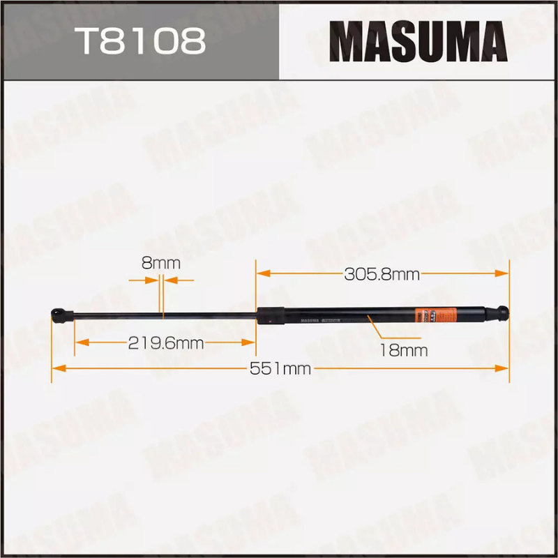 GAS SPRING - TAILGATE SHOCK (T8108)