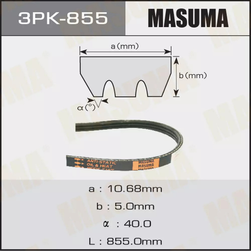 [3PK-855] Belt -P/S  (3PK-855)